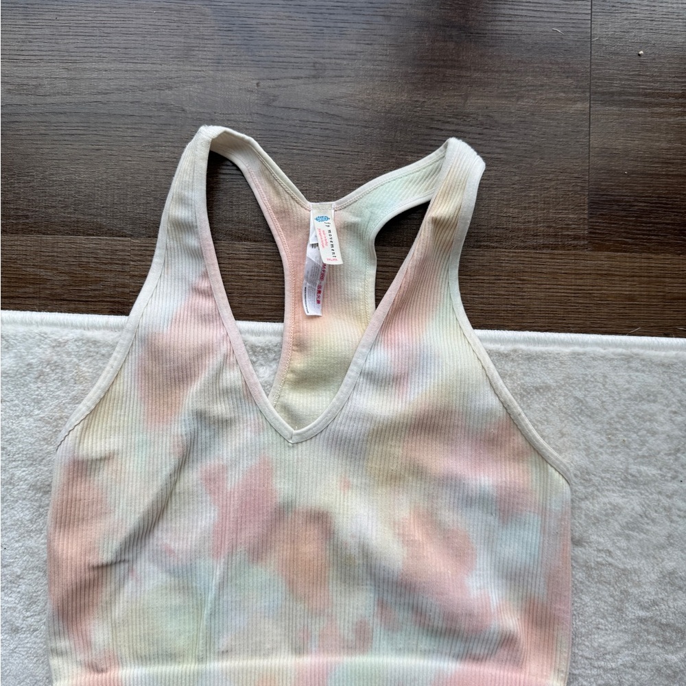 FP Movement Free Throw Ribbed Tie-Dye Racerback Cropped Tank